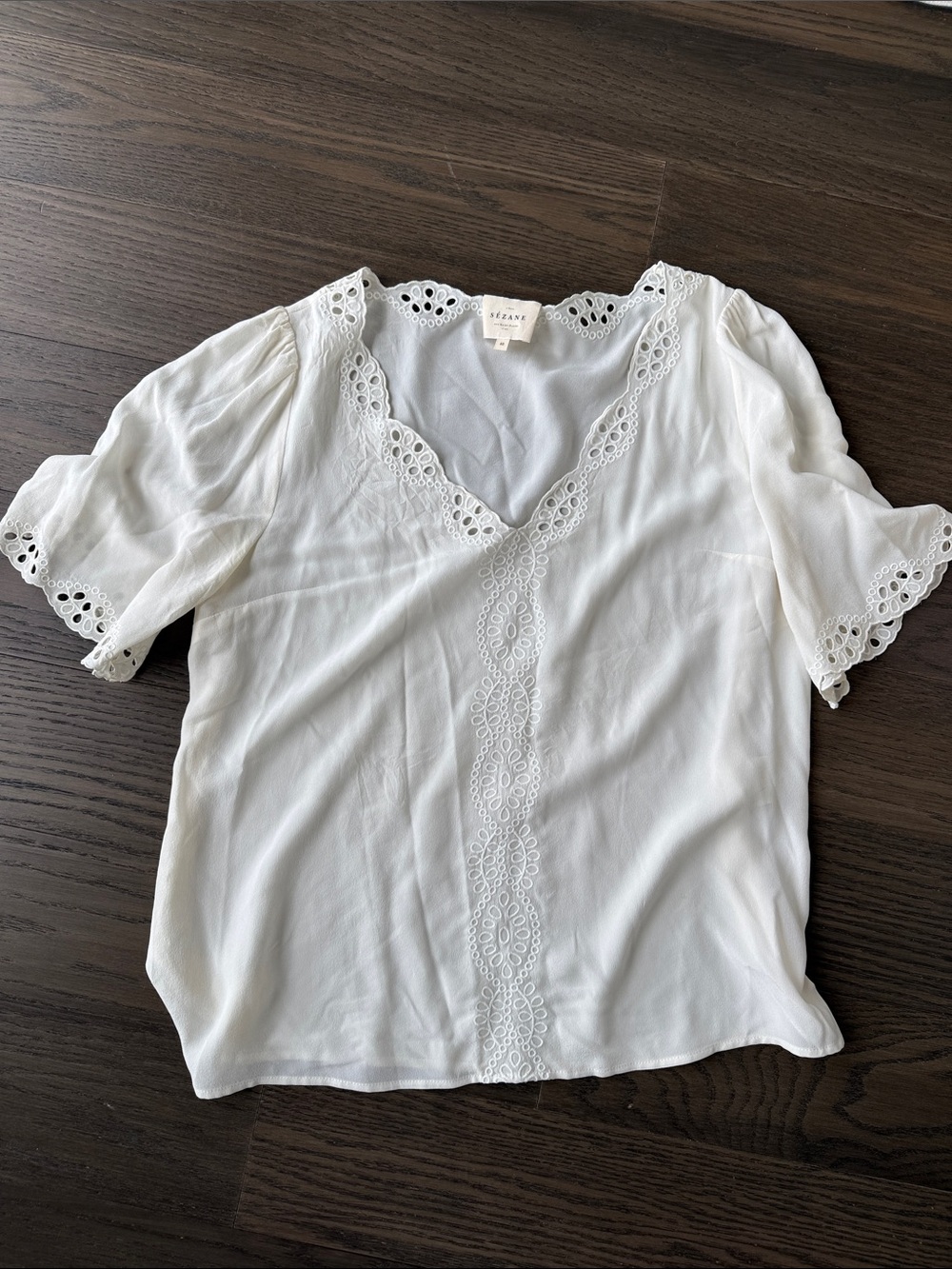 Sézane 100% Silk Ivory Blouse